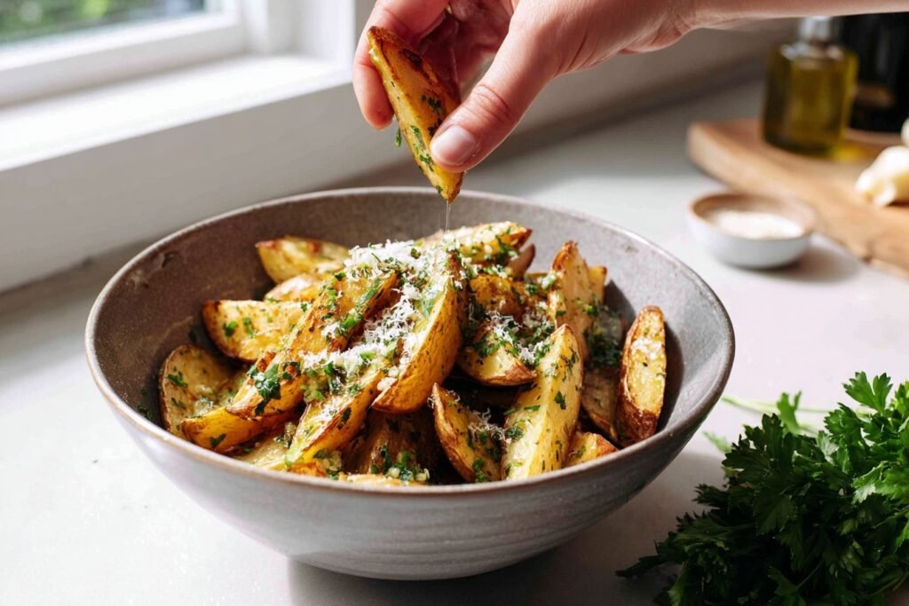 Garlic Parmesan Potato Wedges 2