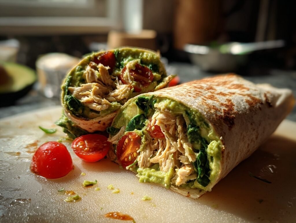 Healthy Chicken Avocado Wrap 3