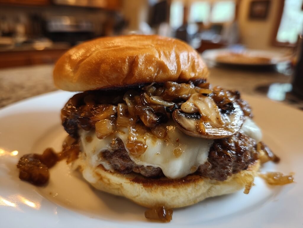Healthy Mushroom Swiss Burger