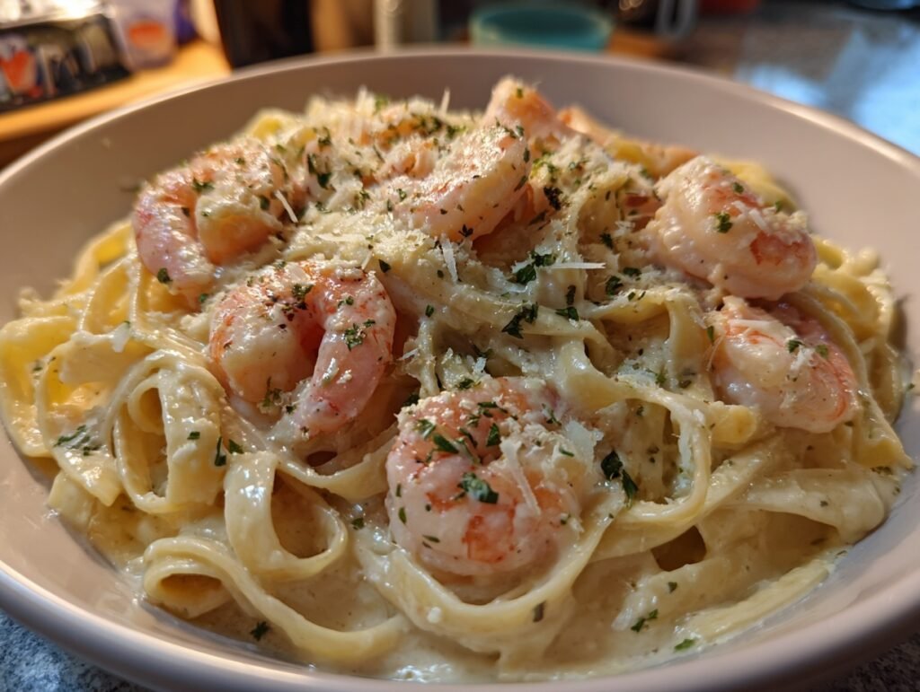 Healthy Shrimp Alfredo