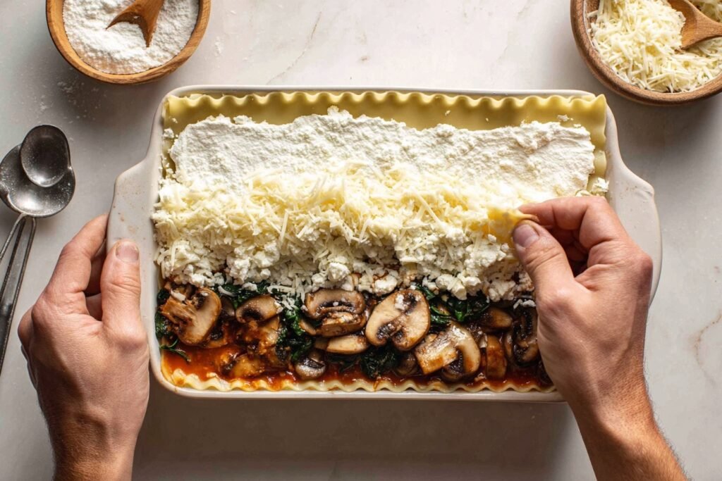 Healthy Creamy Mushroom Spinach Lasagna Easy Veggie Dinner 2 Healthy Vegetarian Lasagna 6
