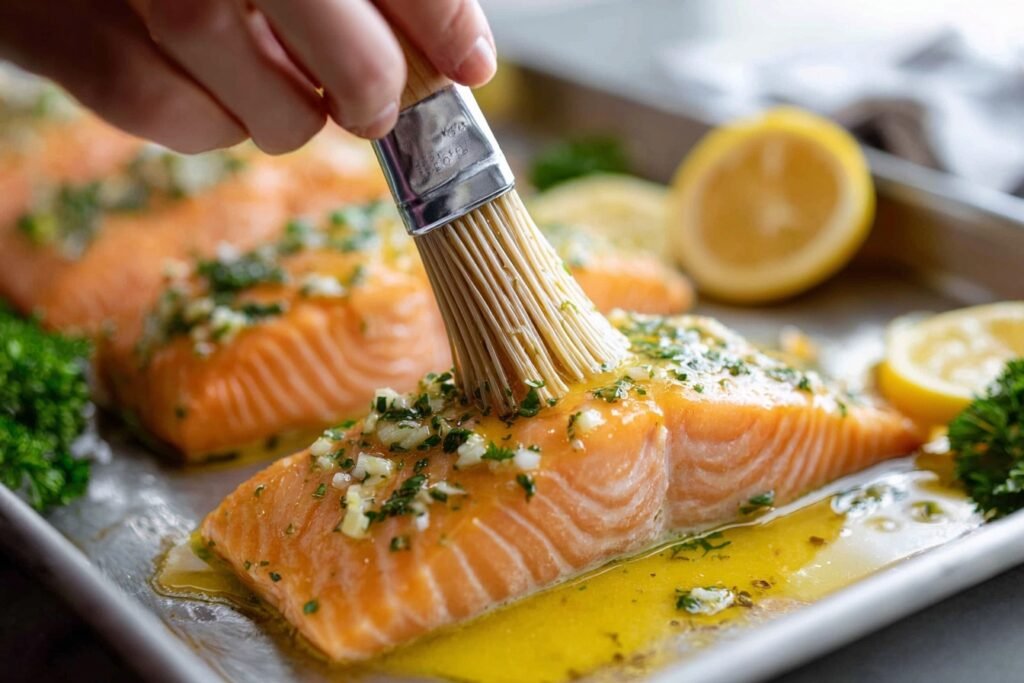 Easy Lemon Garlic Baked Salmon Sheet Pan Dinner 2 Lemon Garlic Salmon 2