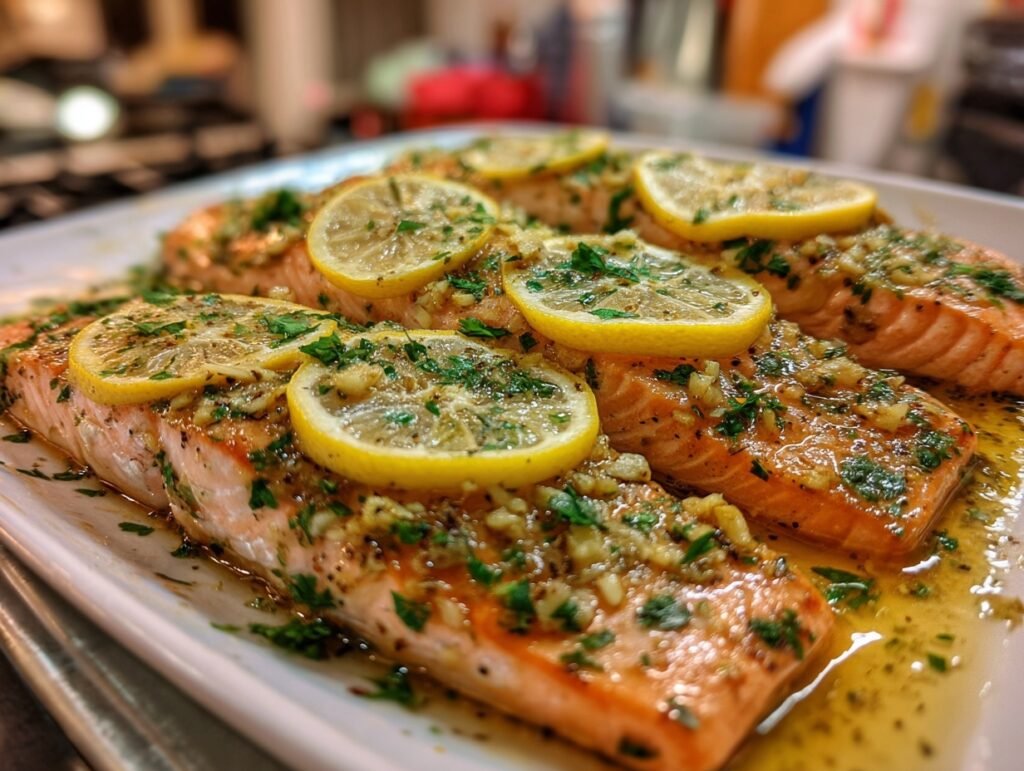 Easy Lemon Garlic Baked Salmon Sheet Pan Dinner 3 Lemon Garlic Salmon 3