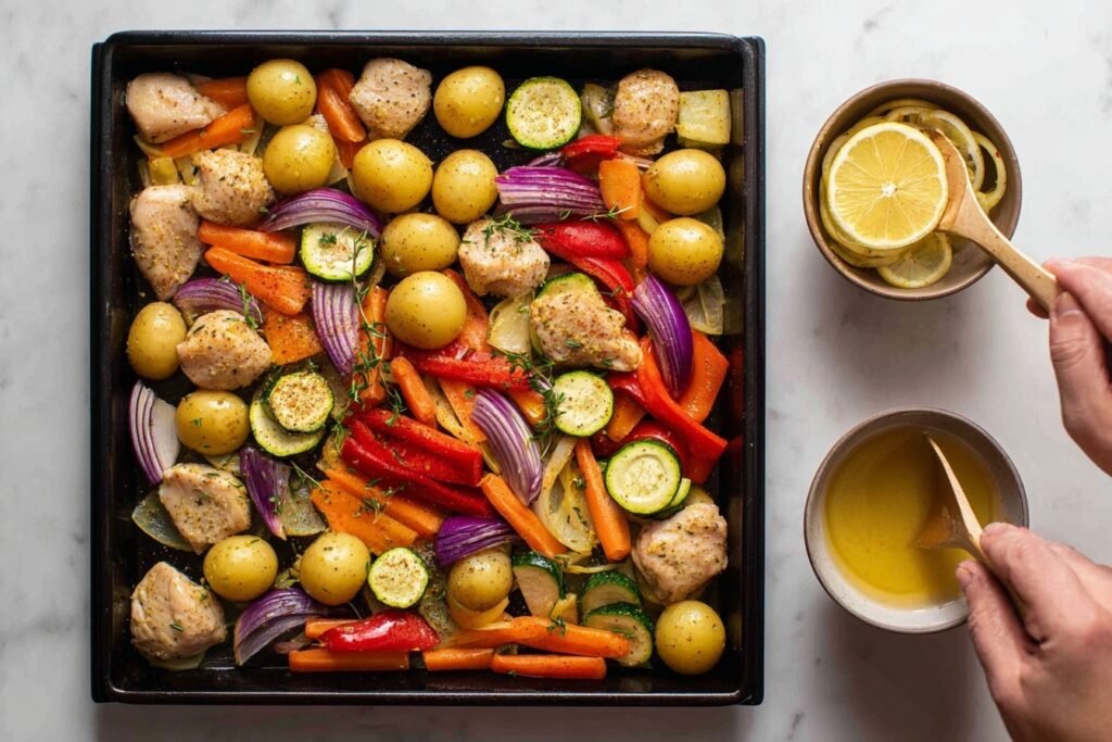 Easy Sheet Pan Garlic Chicken & Veggies Recipe 2 Sheet Pan Garlic Chicken 2