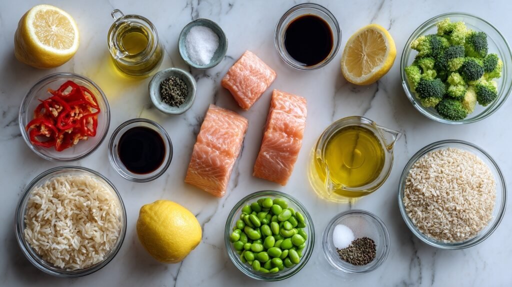 High Protein Salmon Rice Bowls 1