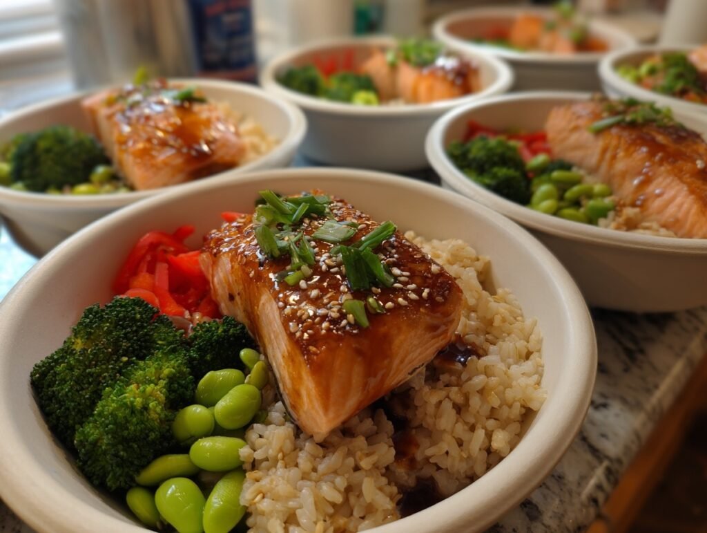 High Protein Salmon Rice Bowls 3