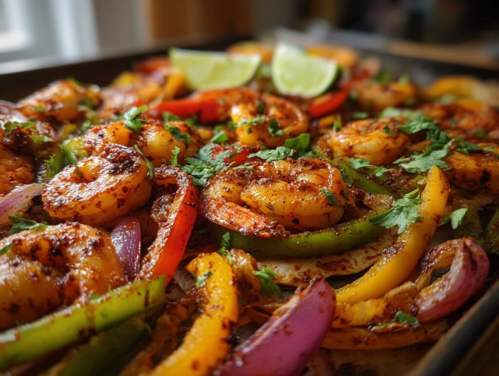 Sheet Pan Shrimp Fajitas