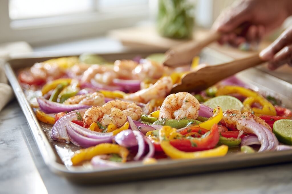 Sheet Pan Shrimp Fajitas 2