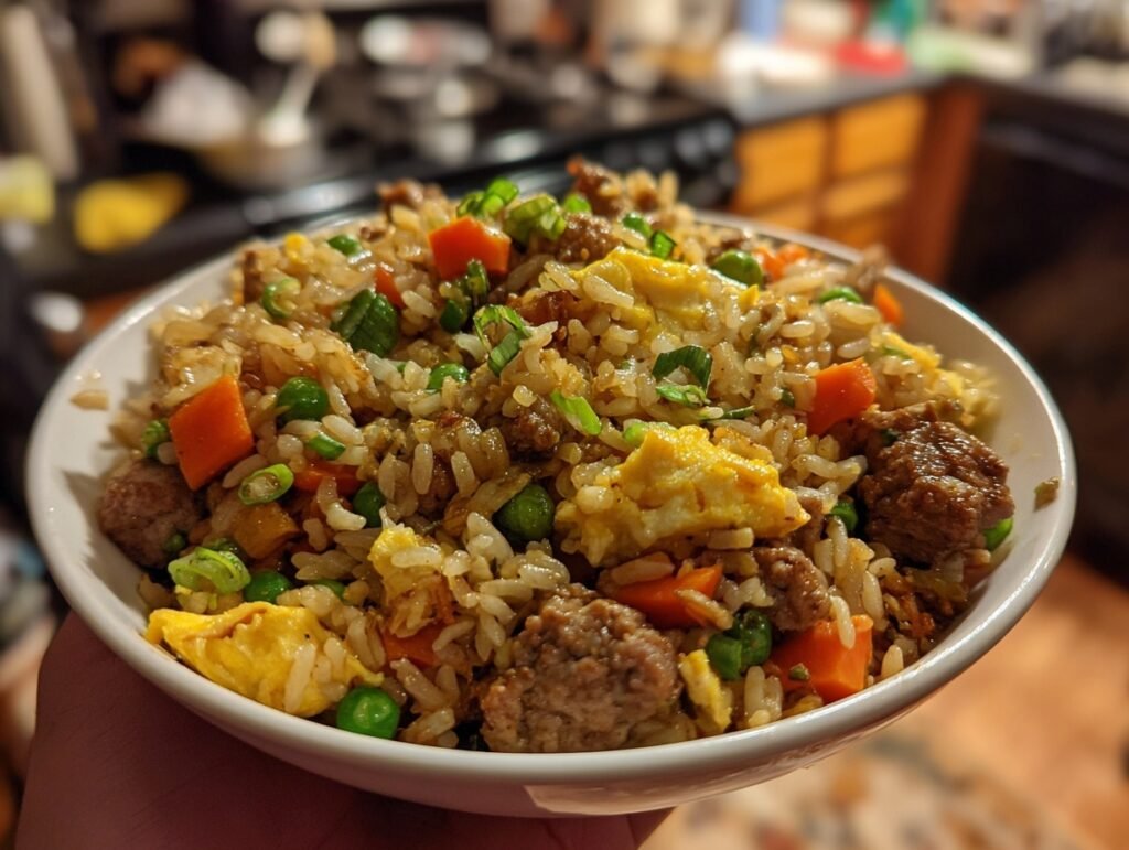 ground turkey fried rice 3