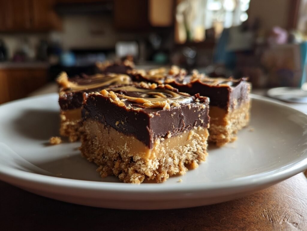 no bake chocolate peanut butter bars 3
