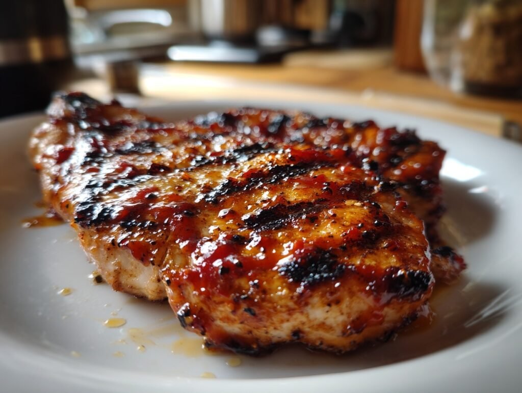 Stored BBQ grilled chicken