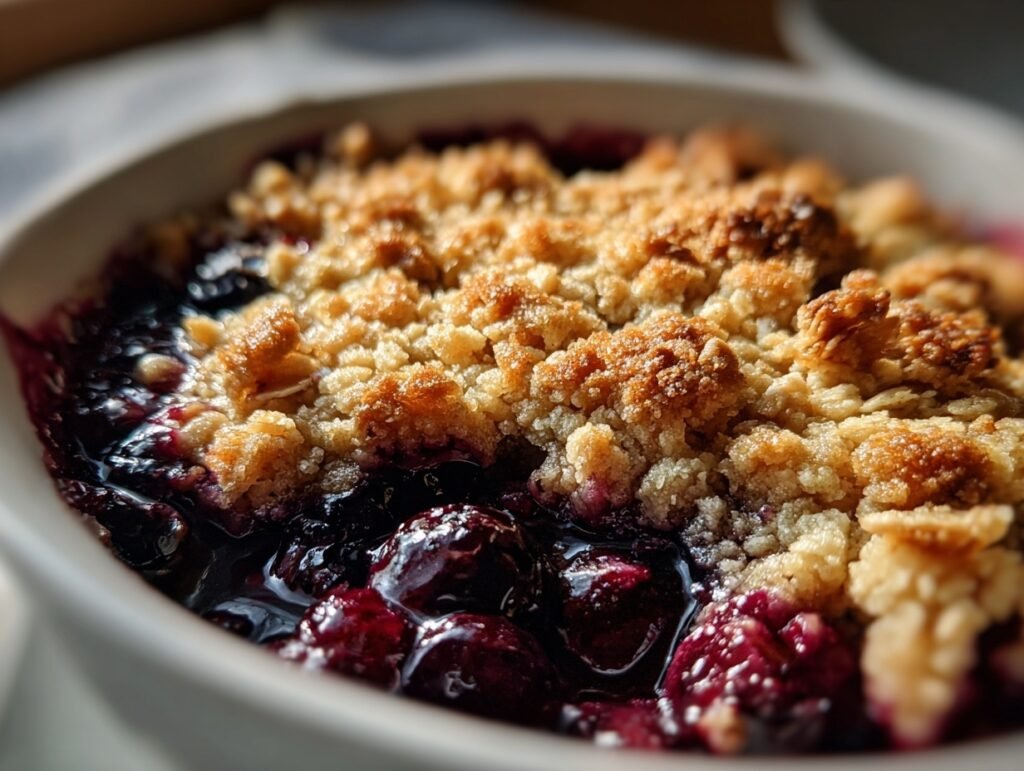 Caramelized Blueberry Crumble