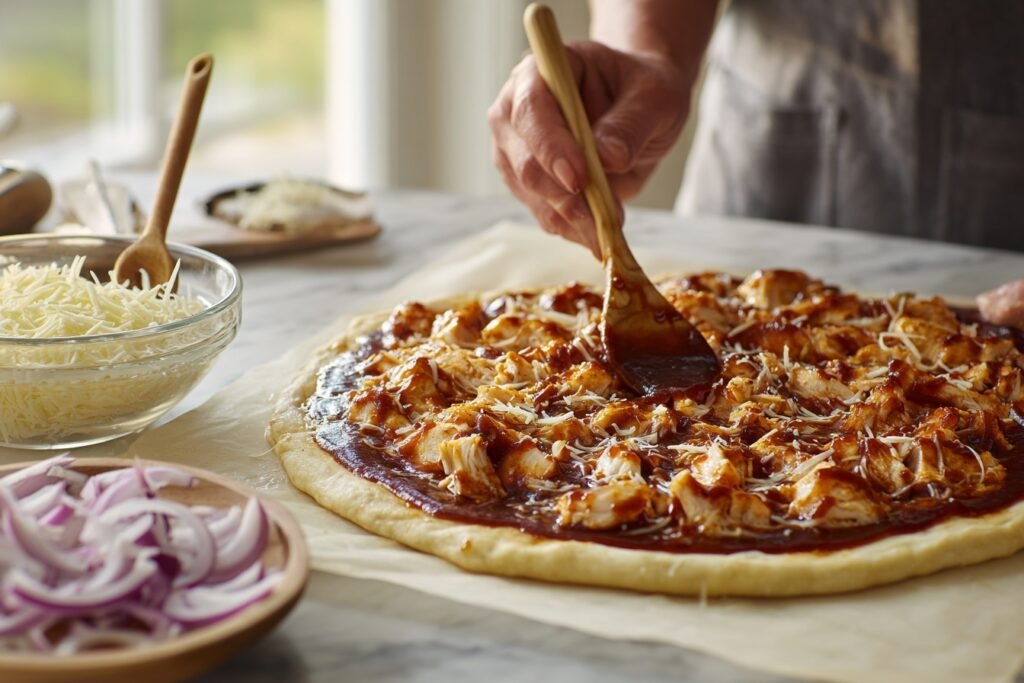 Creamy BBQ Chicken Pizza Under 400 Cal Ready in 20 Minutes 2 Creamy BBQ Chicken Pizza 2