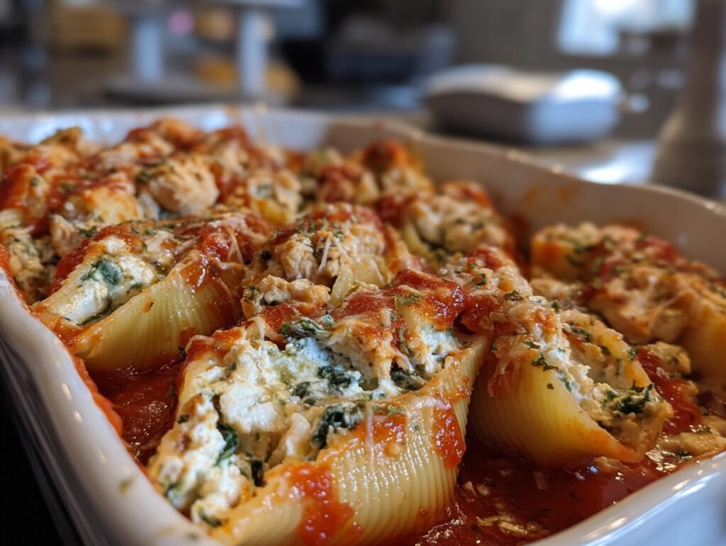 Creamy Chicken Spinach Shells