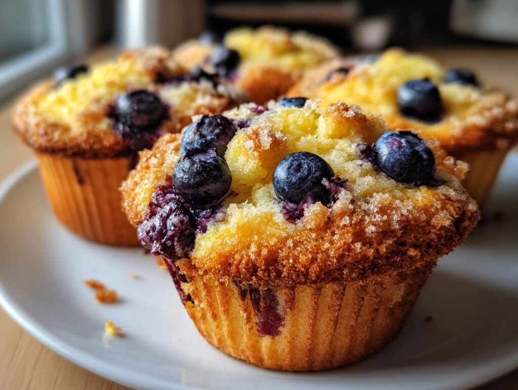 Creamy Lemon Blueberry Muffins