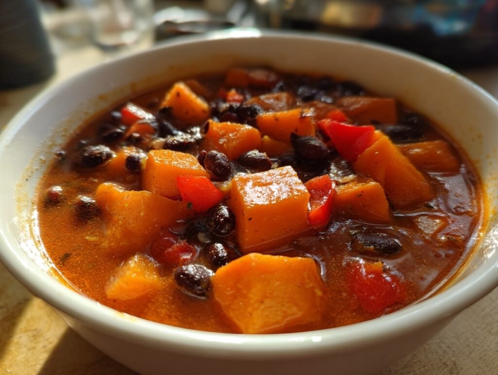 Creamy Sweet Potato Black Bean Soup