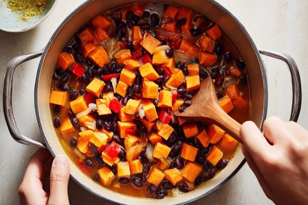 Creamy Sweet Potato Black Bean Soup Under 400 Calories 2 Creamy Sweet Potato Black Bean Soup 2