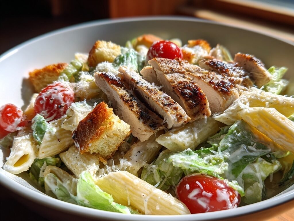 Crispy Chicken Caesar Pasta Salad