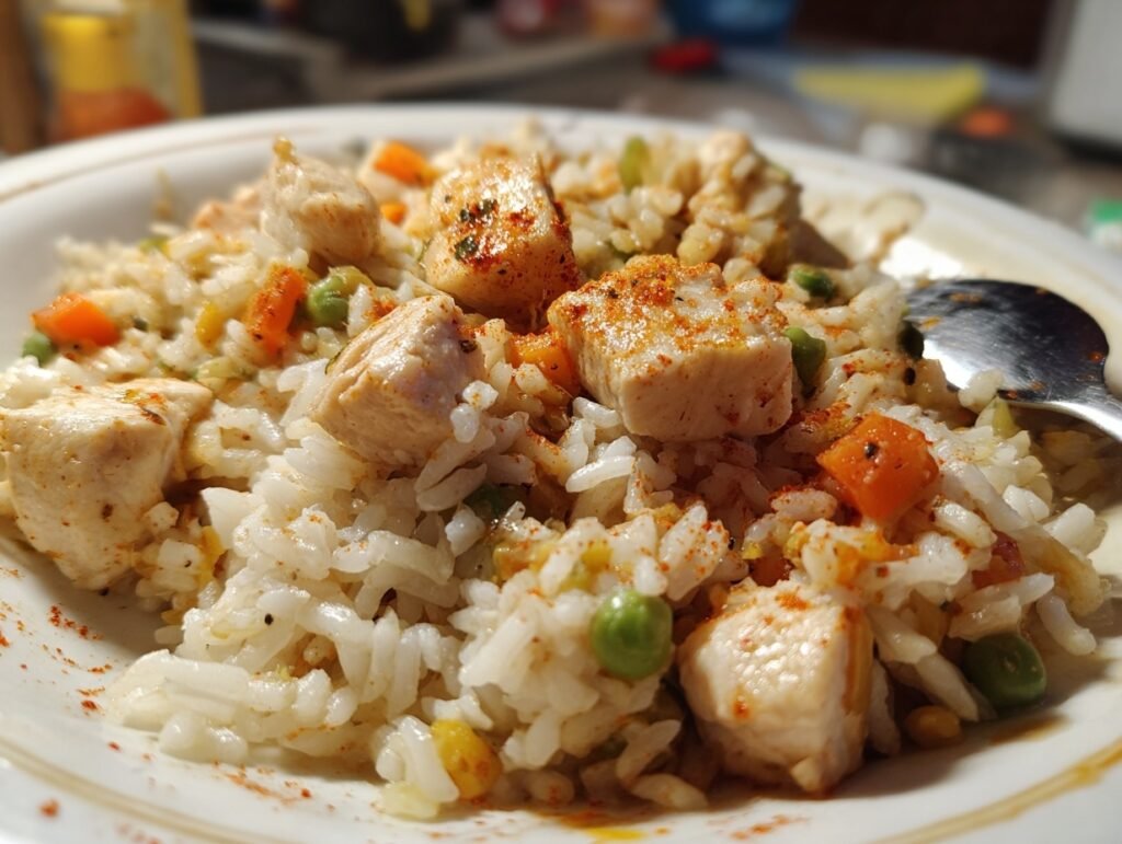 Crispy Chicken Rice Skillet