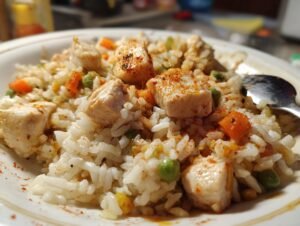 Crispy Chicken Rice Skillet
