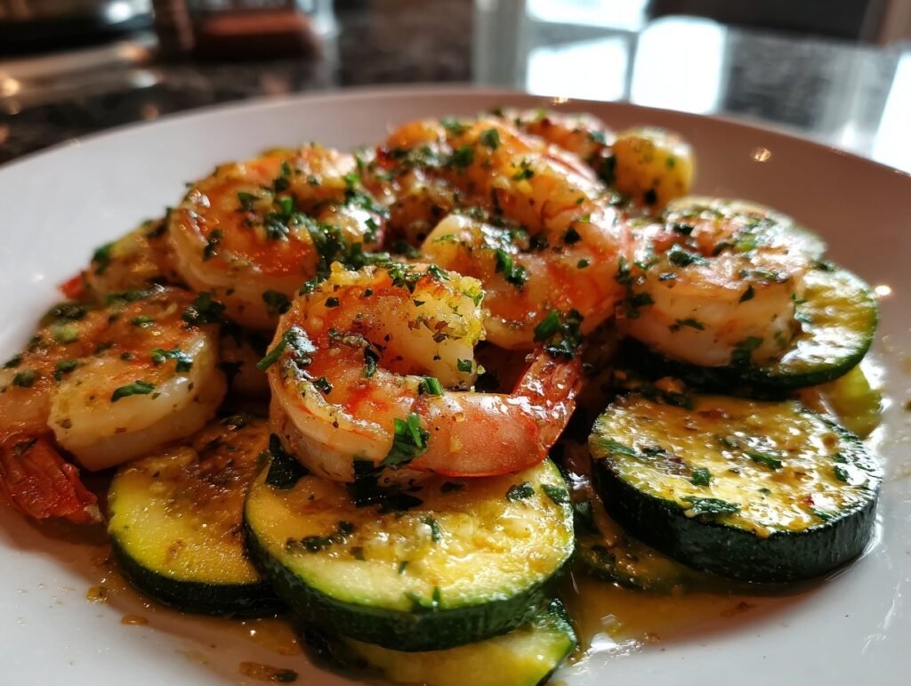 Garlic Shrimp Zucchini Sheet Pan