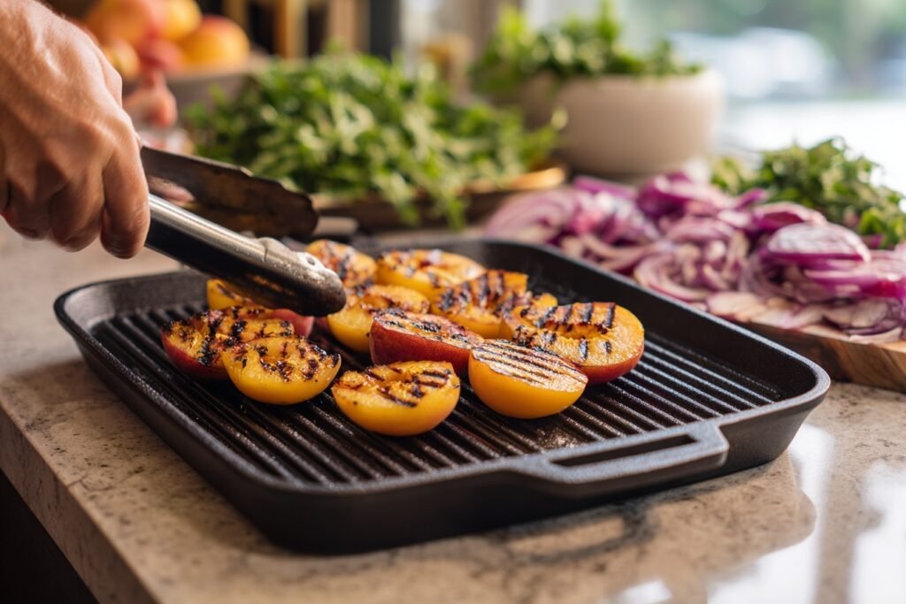 Grilled Peach Arugula Salad 5