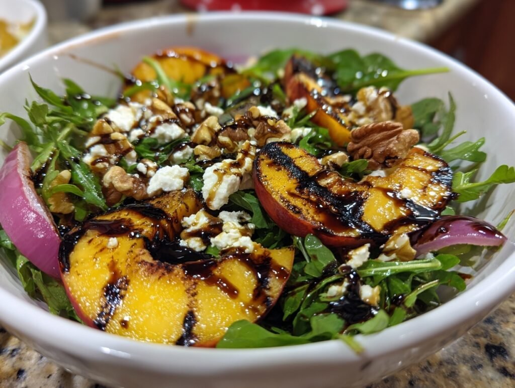 Grilled Peach Arugula Salad 7