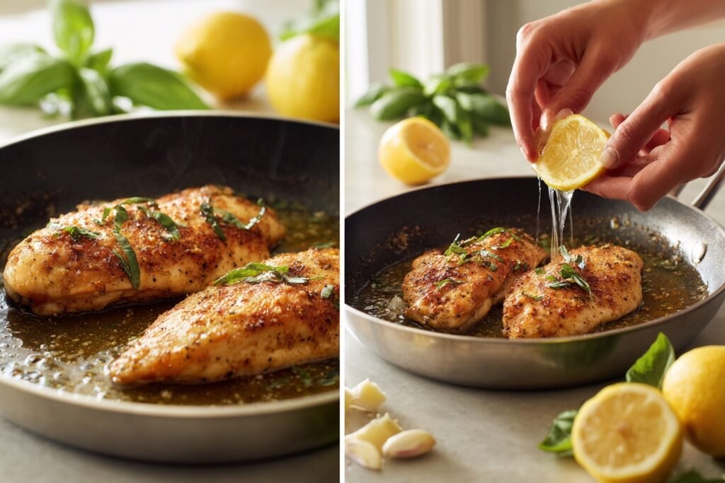 Juicy Lemon Basil Chicken One Pan Recipe Under 400 Calories 2 Juicy Lemon Basil Chicken 2