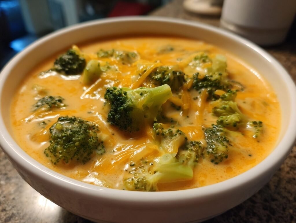 Low Calorie Broccoli Cheddar Soup 3