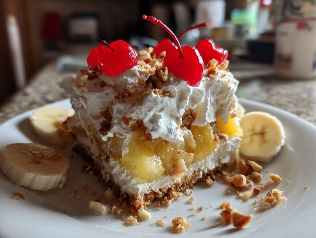 No Bake Banana Split Cake