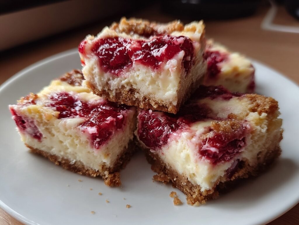 No-Bake Raspberry Cheesecake Bars