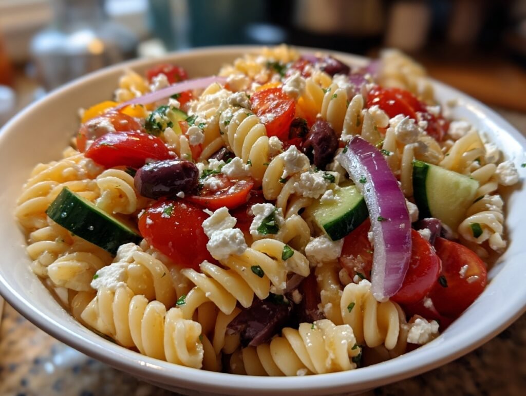 Olive Feta Pasta Salad