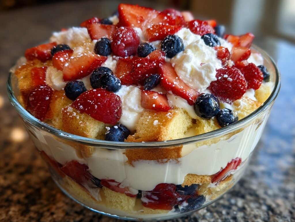 Patriotic Berry Trifle