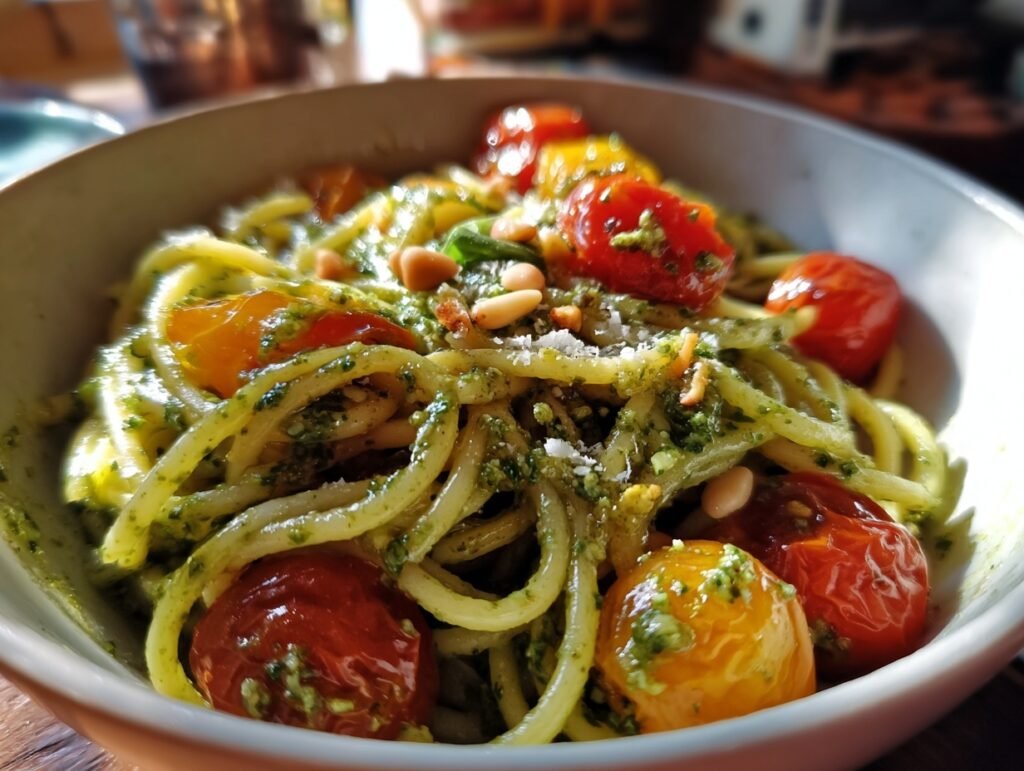 Pesto Pasta Burst Cherry Tomatoes 3