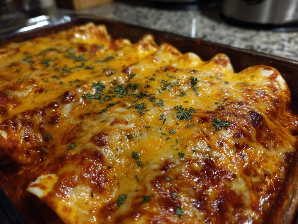 Sheet Pan Chicken Enchiladas