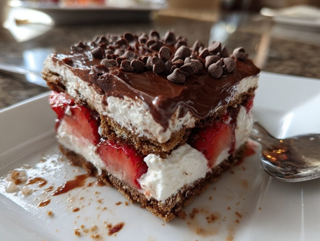 Strawberry Chocolate No-Bake Lasagna
