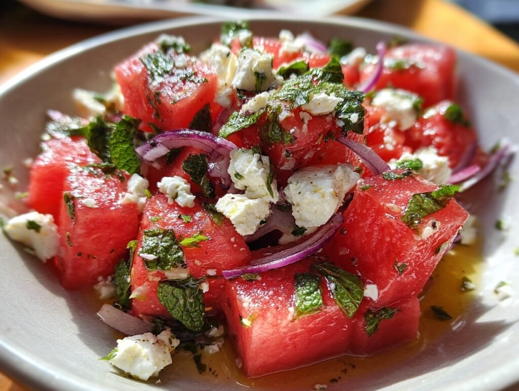 15-Min Refreshing Watermelon Mint Feta Salad Recipe 3 Watermelon Mint Feta Salad 3