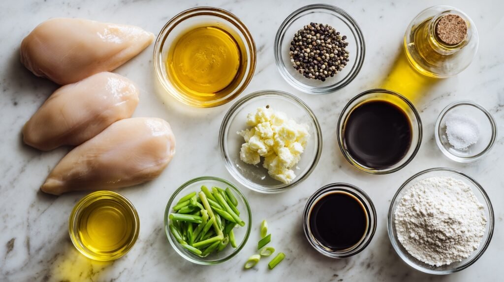 Fresh ingredients for Honey Garlic Chicken Breast