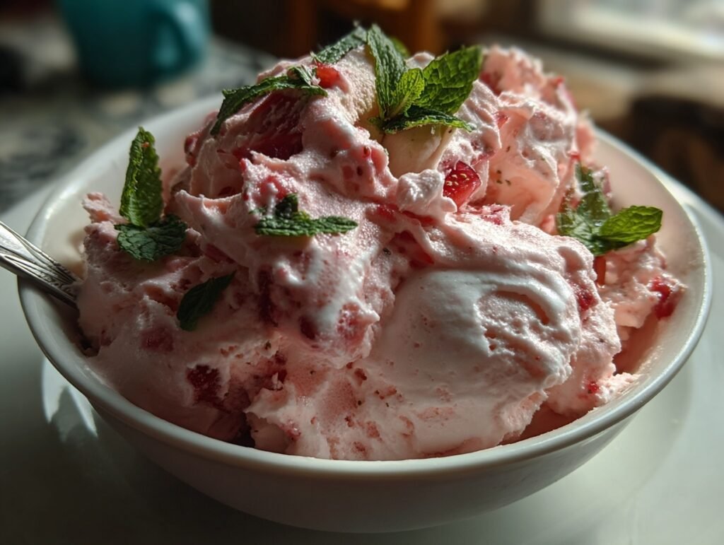 light airy strawberry mousse