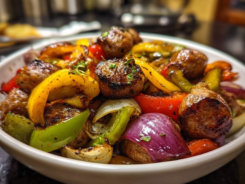 sheet pan sausage peppers