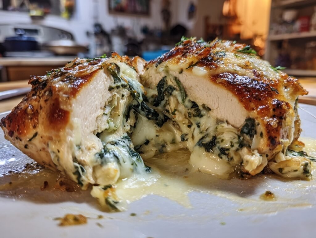 spinach artichoke stuffed chicken