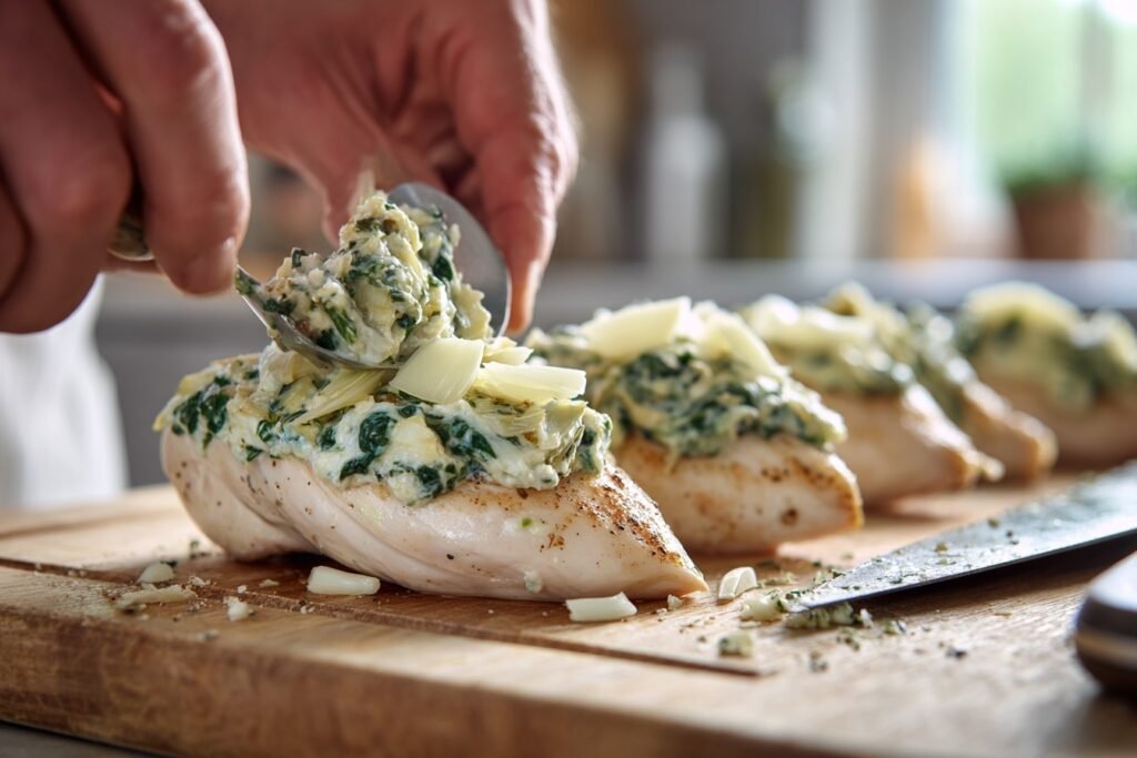 spinach artichoke stuffed chicken 2