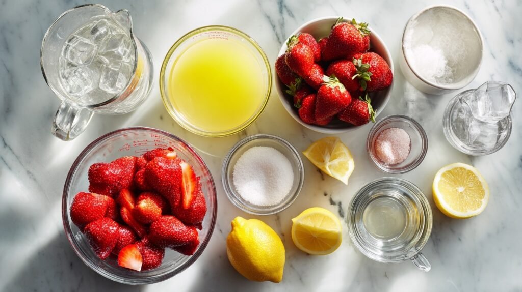 5-Minute Strawberry Lemonade Slushie with Fresh Strawberries 1 strawberry lemonade recipe 1