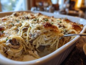 Creamy Chicken Tetrazzini Casserole