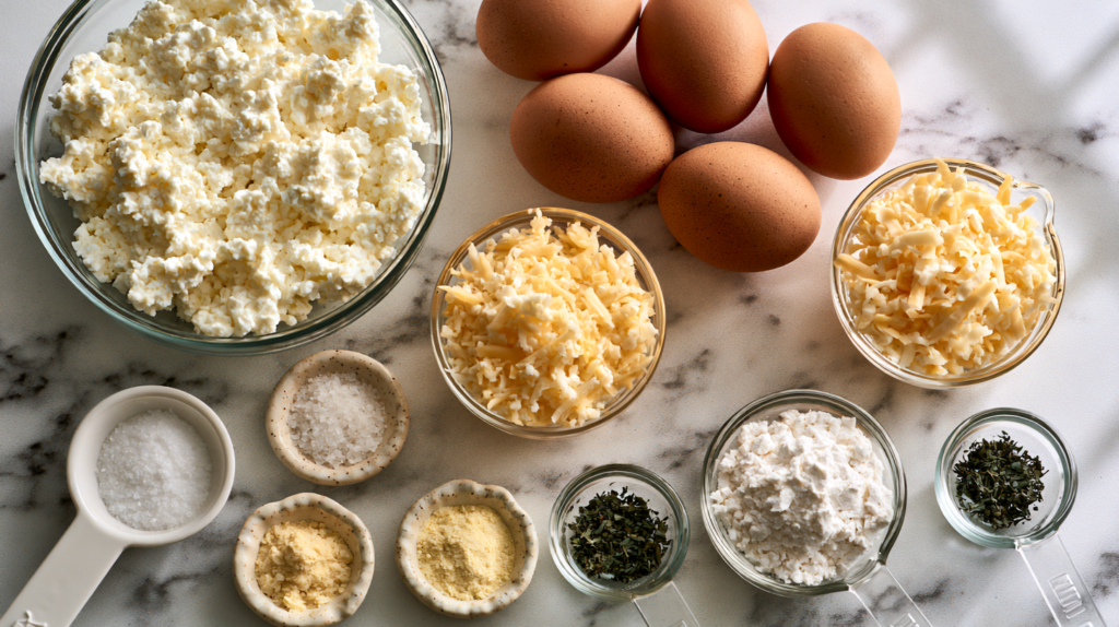 Berry Banana Cottage Cheese Pancake Bites (High-Protein, No Refined Sugar) 1 Ingredients for cottage cheese pancake bites: cottage cheese, ripe banana, mixed berries, rolled oats, eggs, vanilla, and baking powder